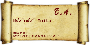 Bánó Anita névjegykártya